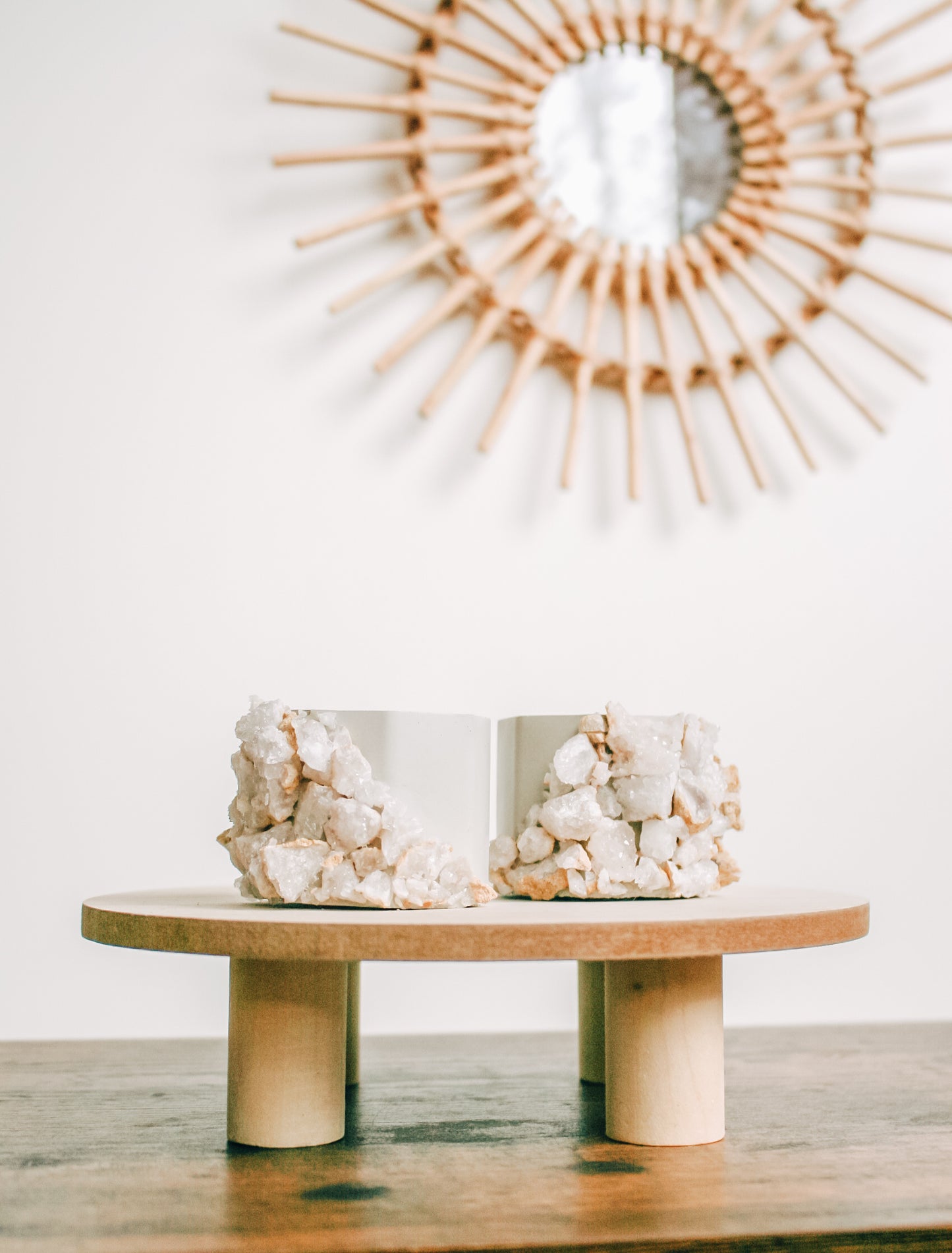 Real Geode Stone Cement Planter