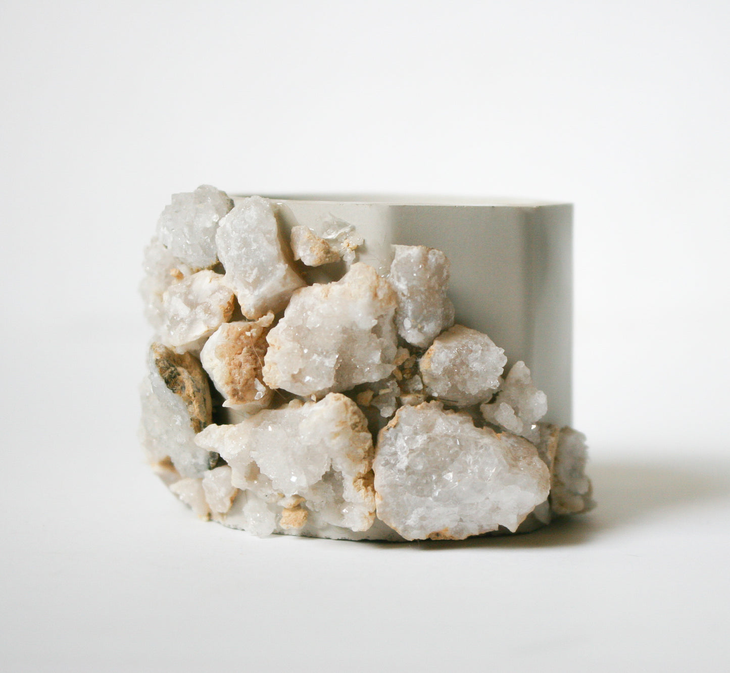 Real Geode Stone Cement Planter