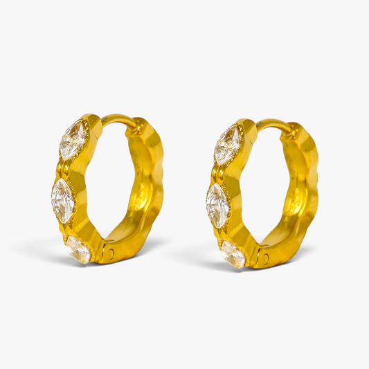 Marquise Cubic Stainless Steel Hoops
