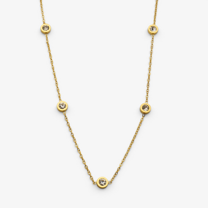 Long Cubic Stainless Steel Necklace