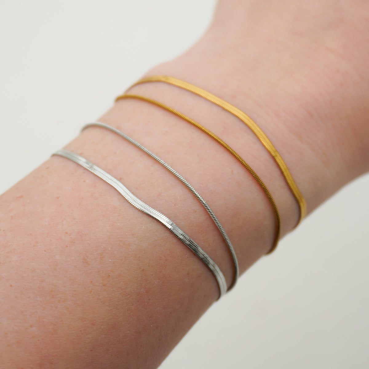 Double Layer Snake Chain Stainless Steel Bracelet