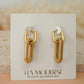 Gold Textured Stainless Steel Oval Hoops