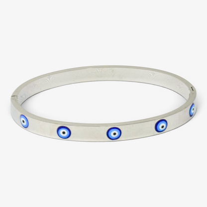 Evil Eye Stainless Steel Bangle Bracelet
