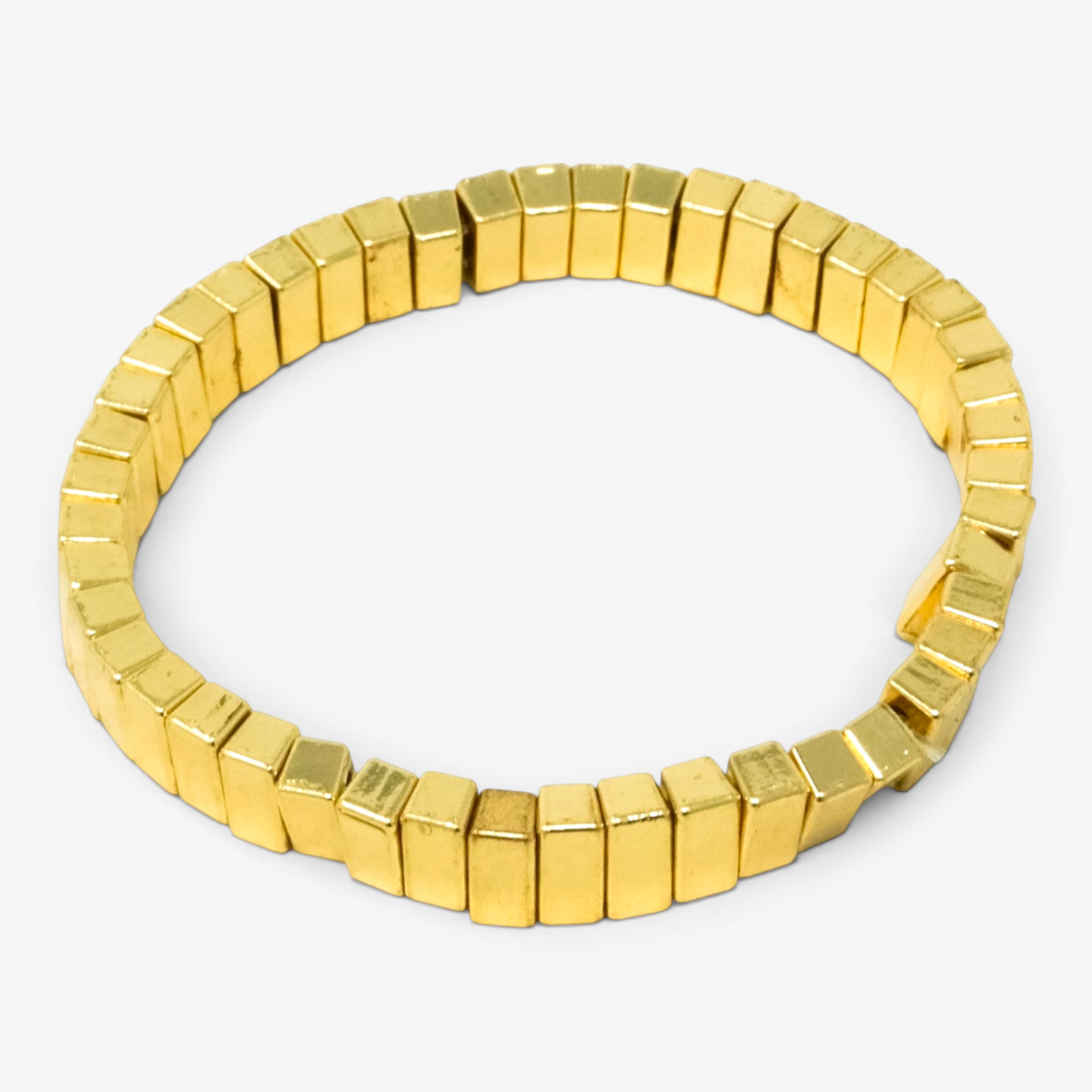 Gold Block Stretch Bracelet