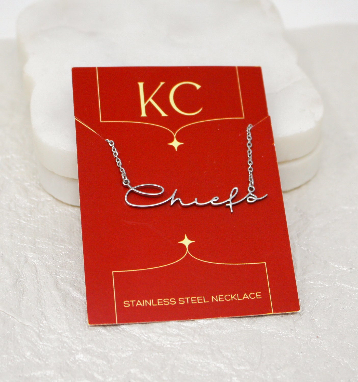 Chiefs Cursive Necklace