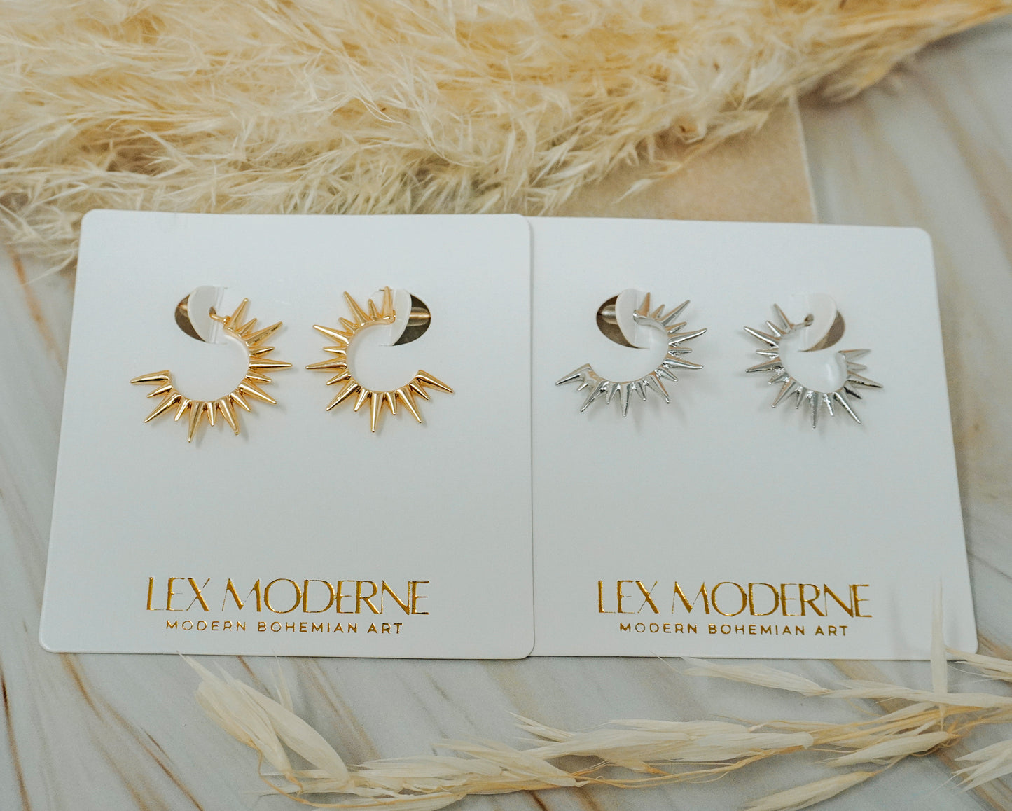 Spiked Sun Hoops