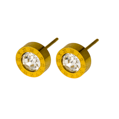 Clock Stainless Steel Stud Earrings