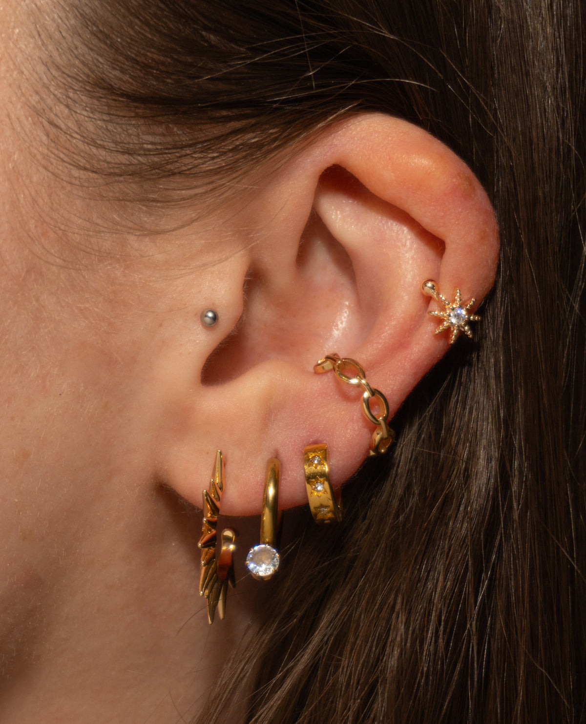 Spiked Sun Hoops