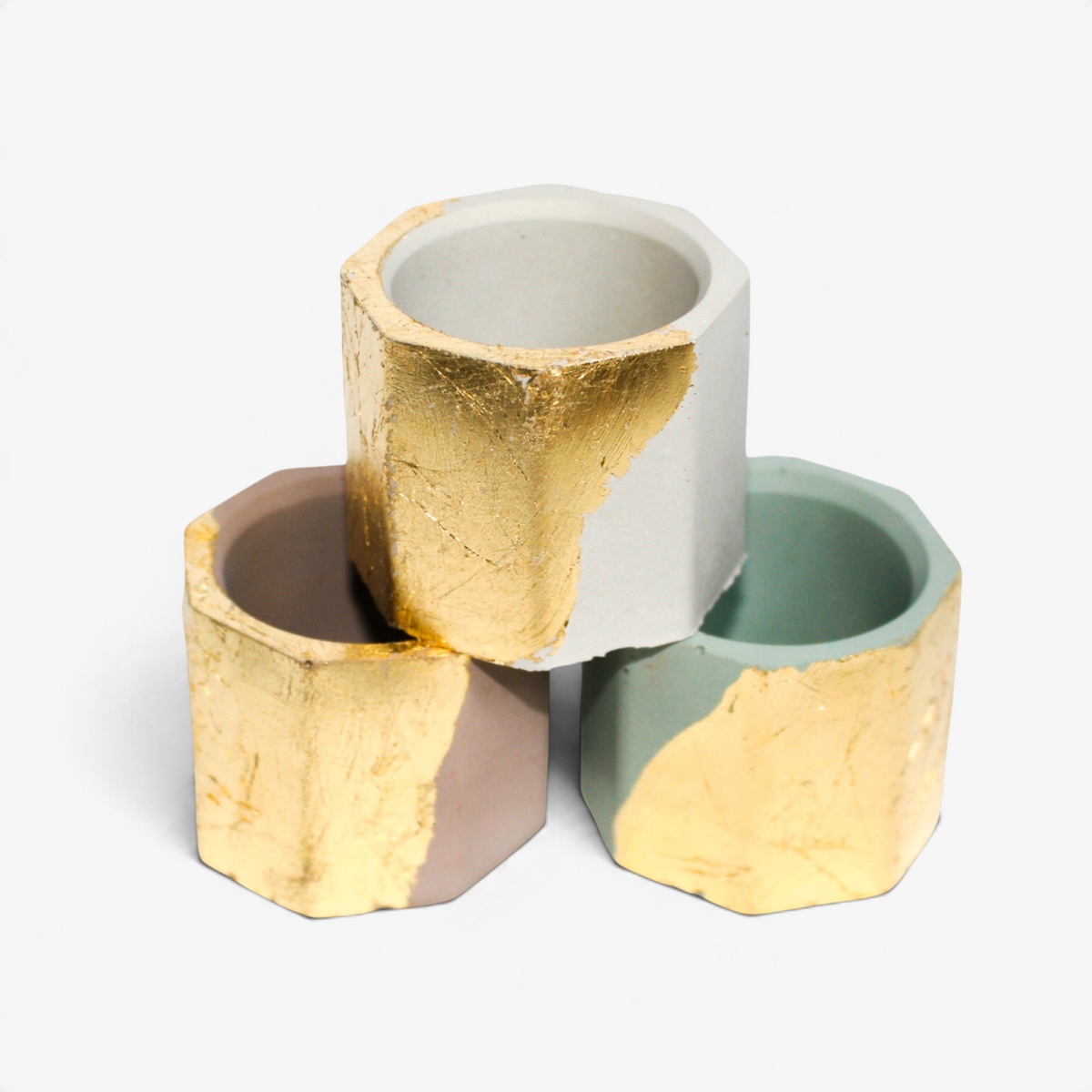 Mini Gold Leaf Cement Planter
