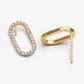 Oval Cubic Gold Studs