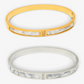 Cubic & Shell Stainless Steel Bangle Bracelet