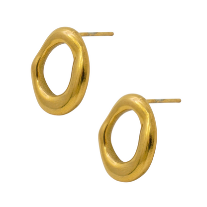 Geometric Oval Stainless Steel Studs