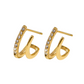 Double Layer J-Drop Stainless Steel Stud Earrings