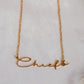 Chiefs Cursive Necklace