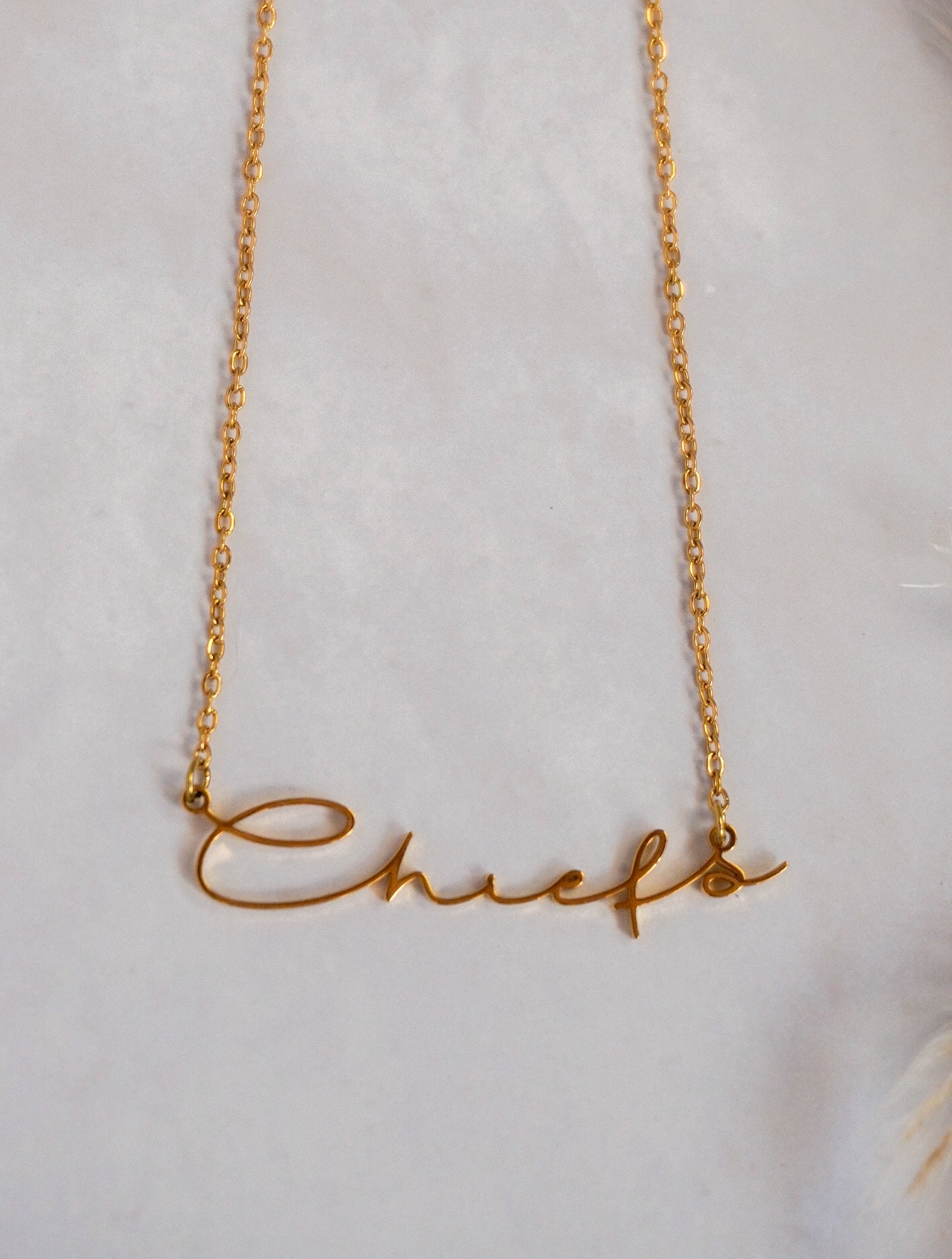 Chiefs Cursive Necklace