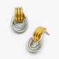 Dual-Toned Geometric Stainless Steel Earrings