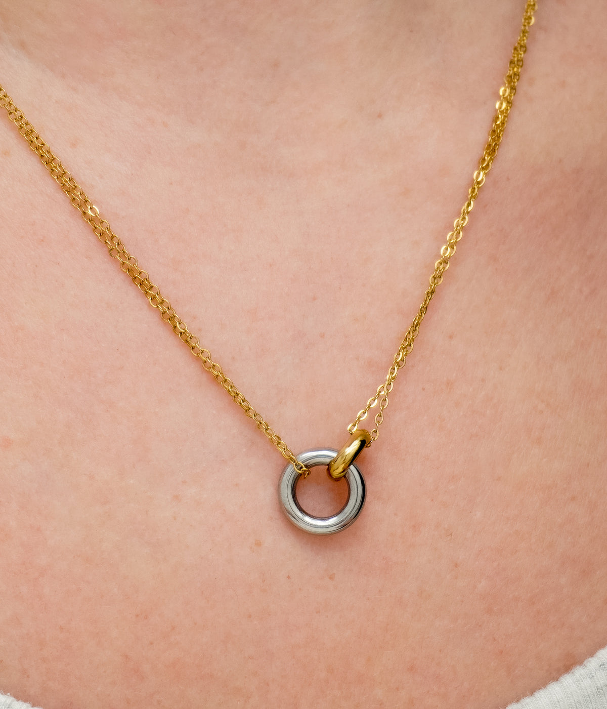 Connected Circles Chain Stainless Steel Necklace
