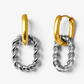 Dual-Toned Stainless Steel Oval Hoops