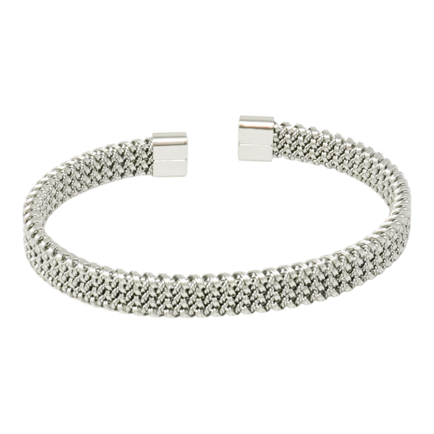 Woven Stainless Steel Bangle Bracelet