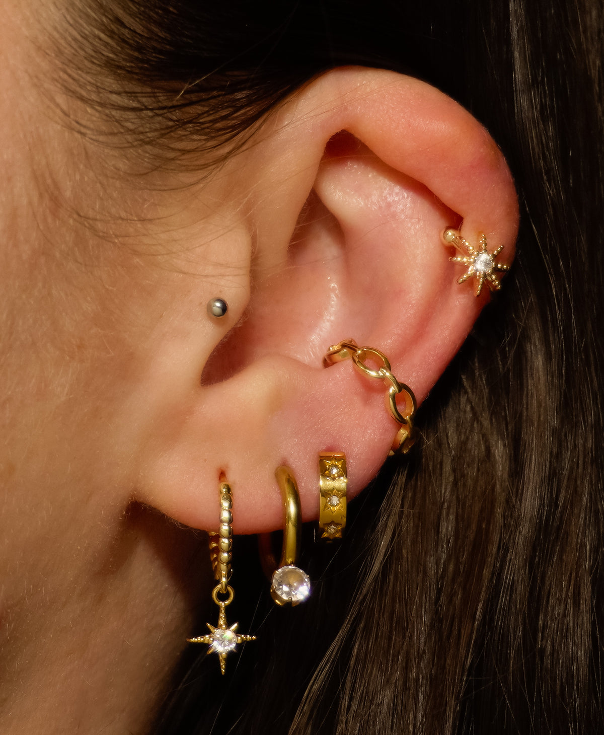 Star Dangle Hoops