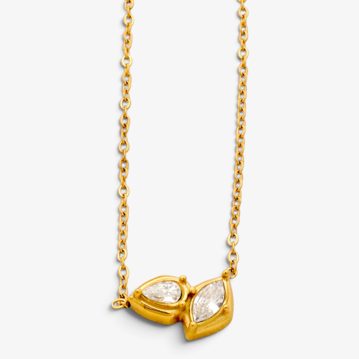 Double Cubic Stainless Steel Necklace