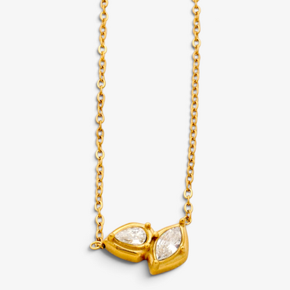 Double Cubic Stainless Steel Necklace
