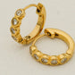 Cubic Bezel Stainless Steel Hoops