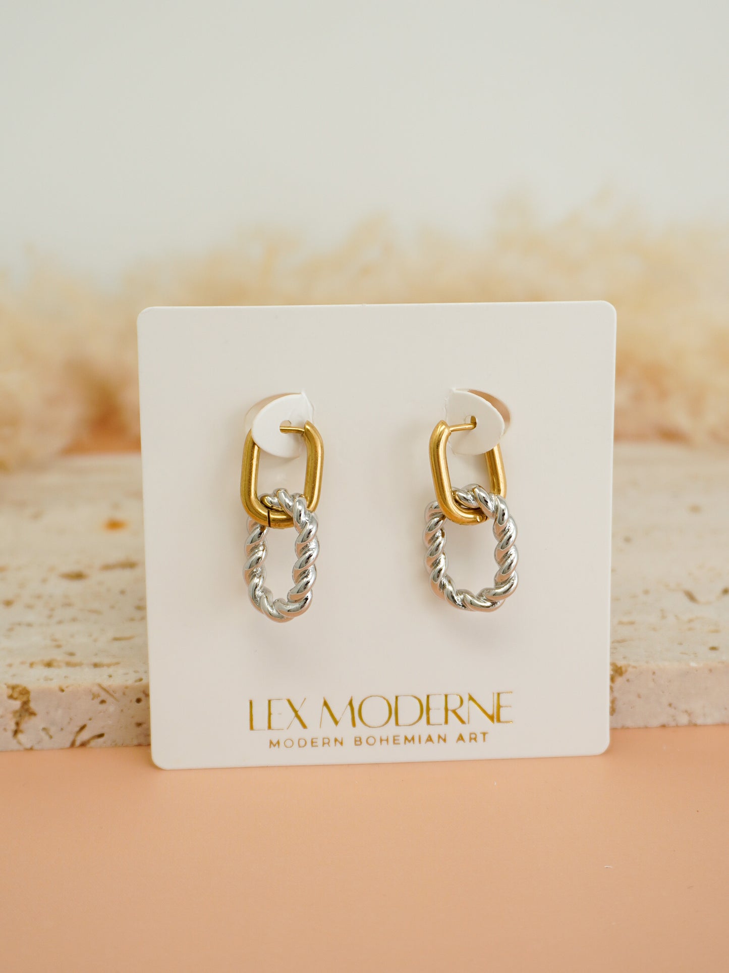 Dual-Toned Stainless Steel Oval Hoops