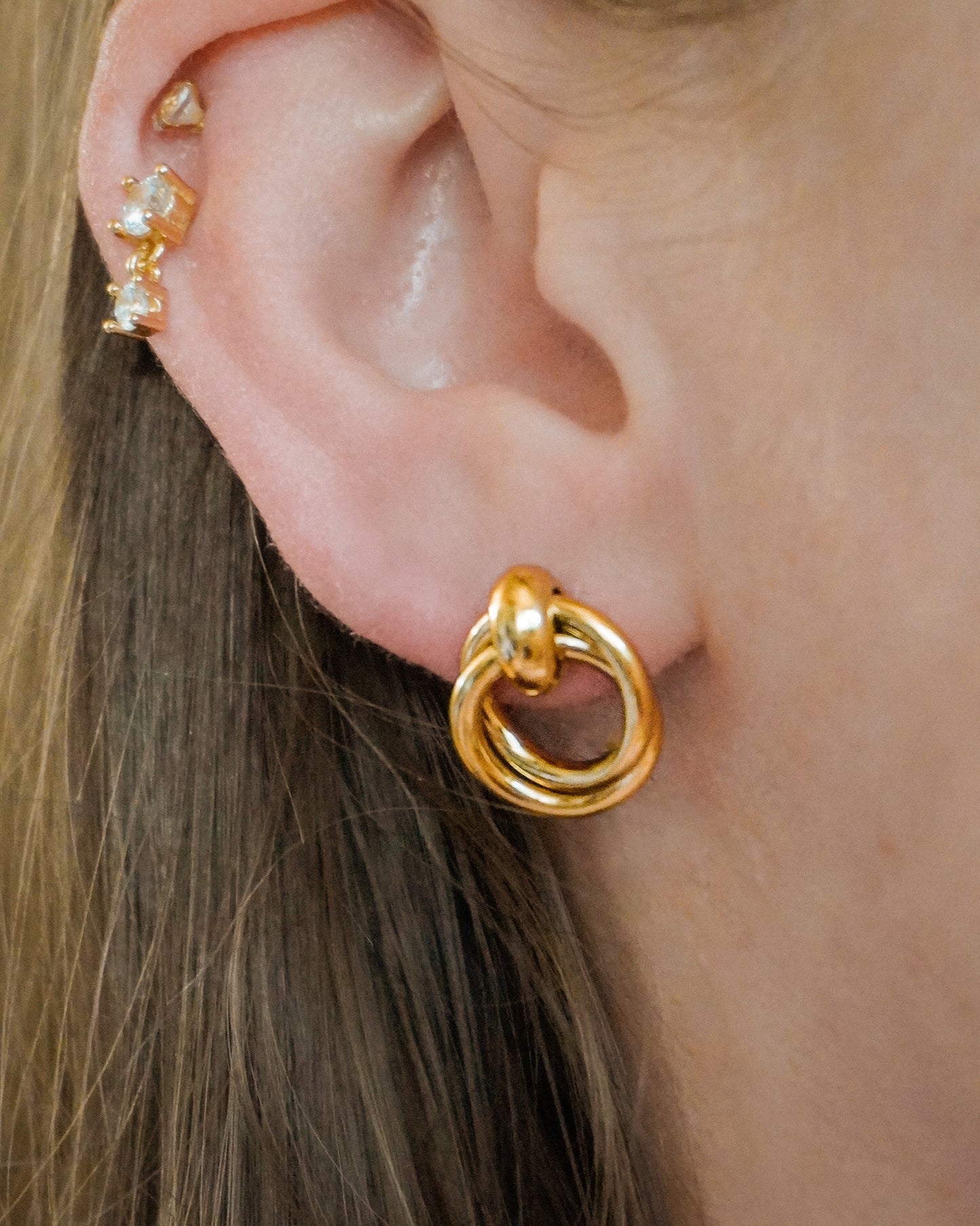 Gold Looped  Stainless Steel Earrings