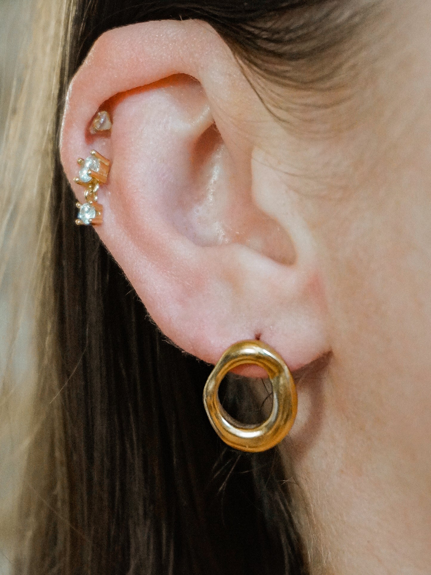 Geometric Oval Stainless Steel Studs