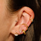 Gold Plated Cubic Lotus Flower Earrings