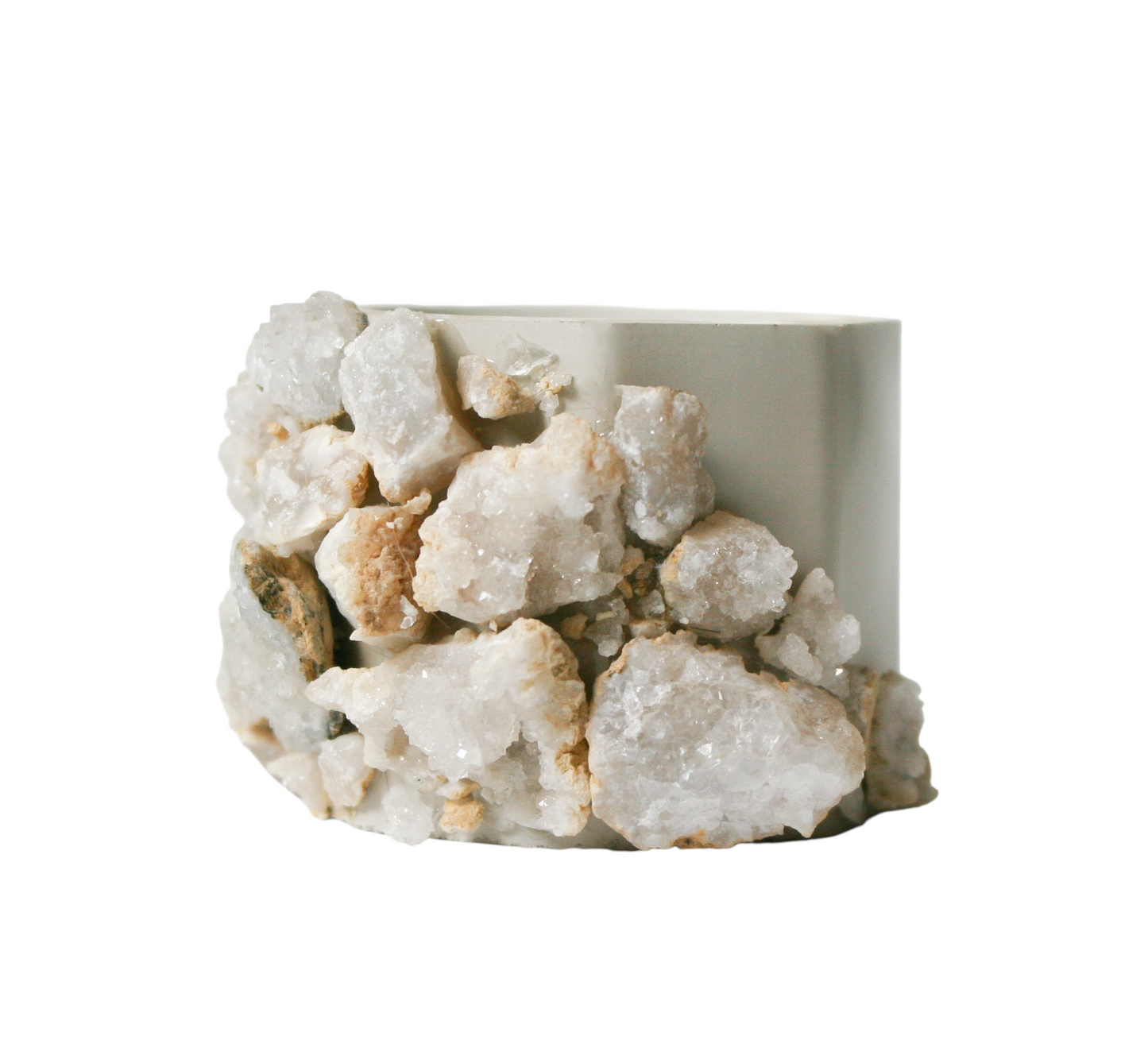 Real Geode Stone Cement Planter