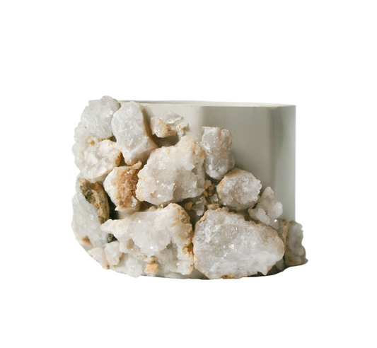 Real Geode Stone Cement Planter
