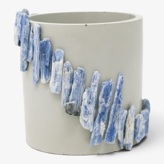 Blue Kyanite Cement Planter
