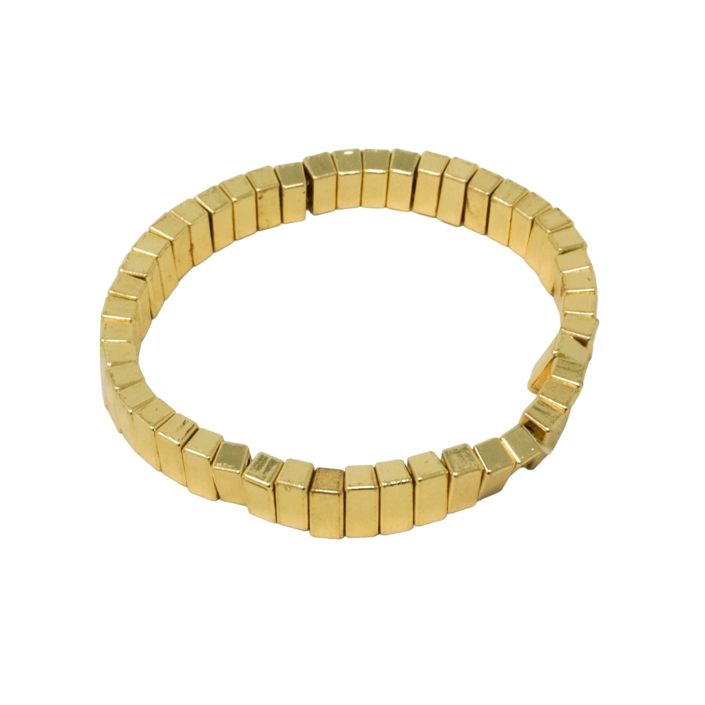 Gold Block Stretch Bracelet