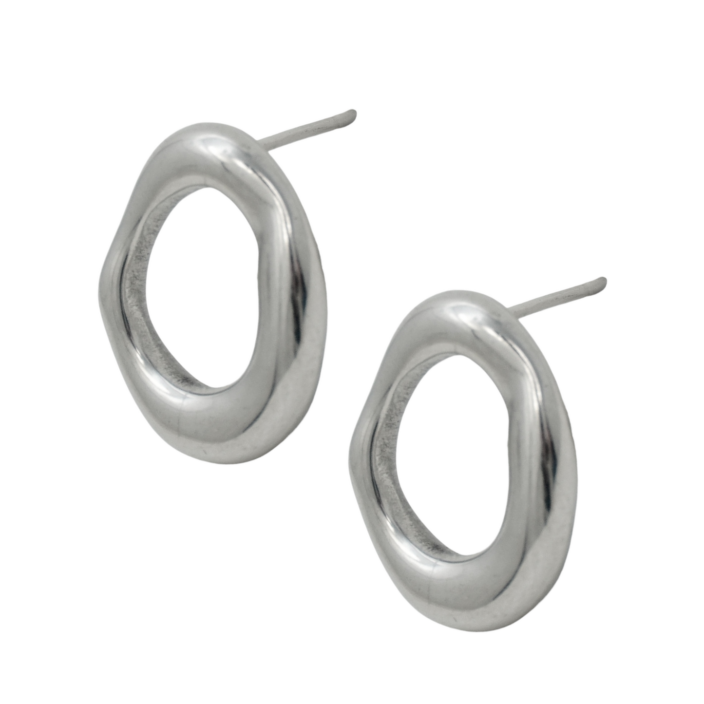 Geometric Oval Stainless Steel Studs