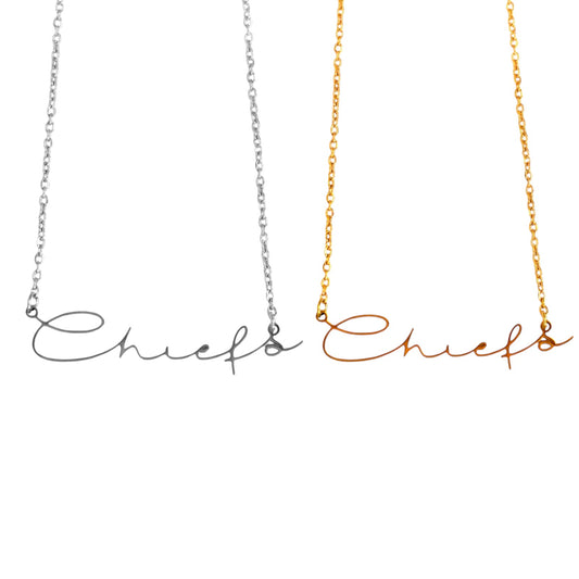 Chiefs Cursive Necklace