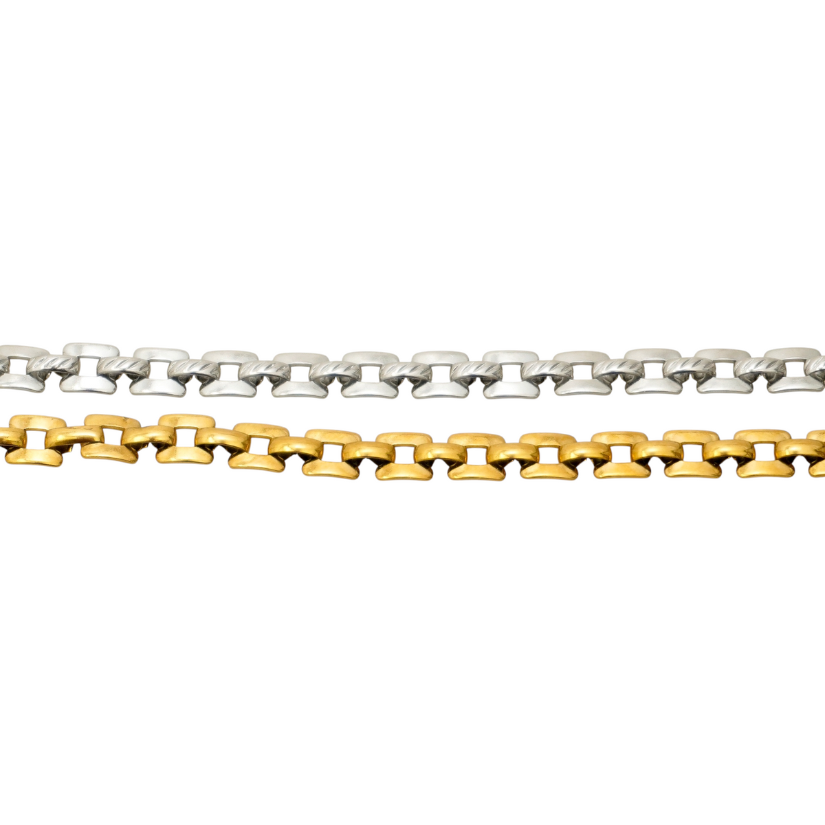 Flat Box Linked Stainless Steel Bracelet
