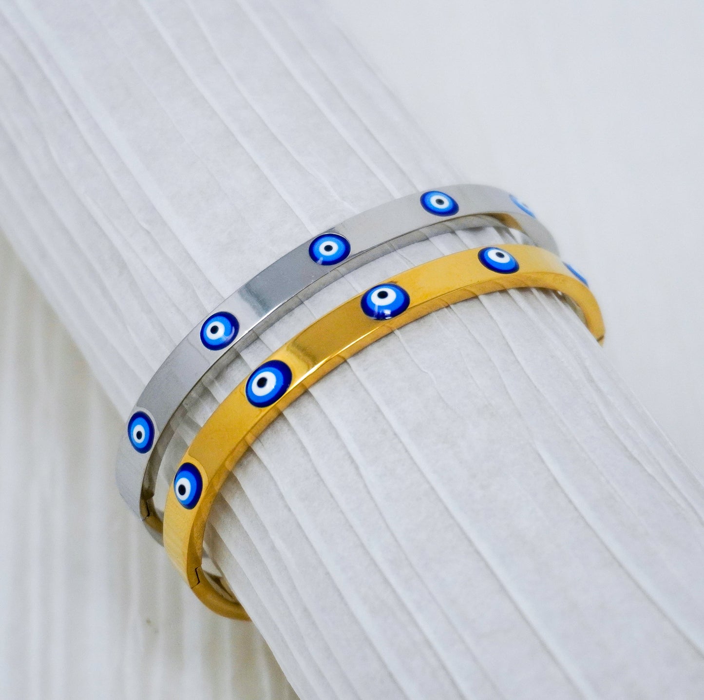 Evil Eye Stainless Steel Bangle Bracelet