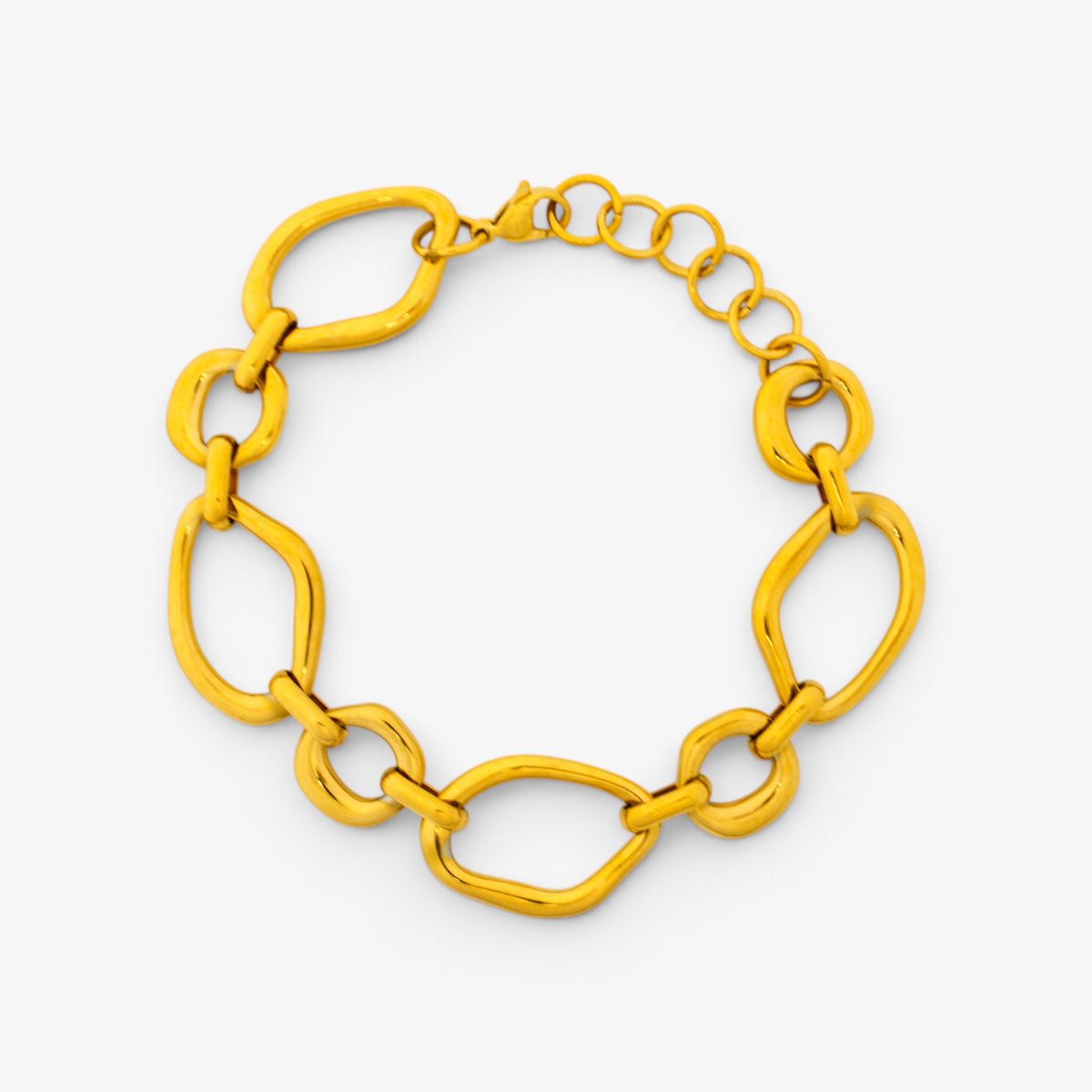 Geometric Oval Stainless Steel Bracelet
