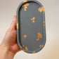Gold Leaf Cement Oval Tray