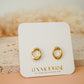 Geometric Oval Stainless Steel Studs
