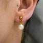 Stainless Steel Drop Pearl Stud Earrings