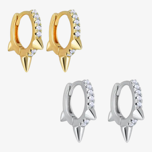 Spiked Huggie  Hoops