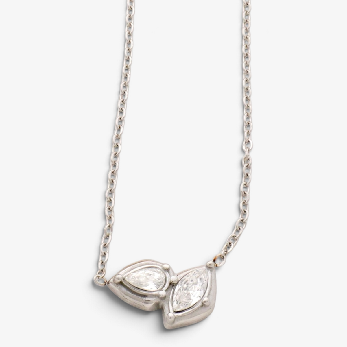 Double Cubic Stainless Steel Necklace
