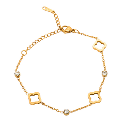 Cubic Clover Stainless Steel Bracelet