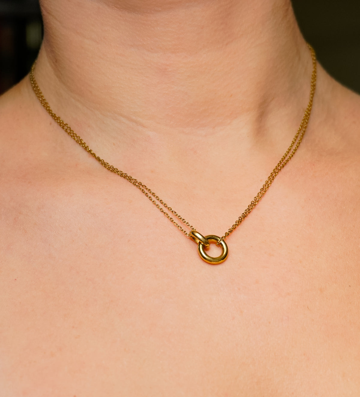 Connected Circles Chain Stainless Steel Necklace