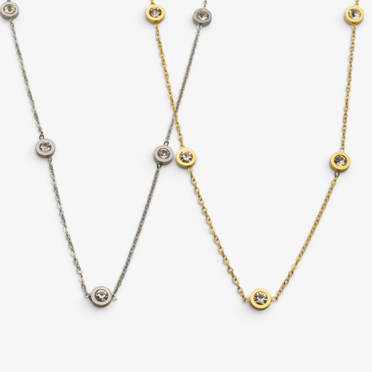 Long Cubic Stainless Steel Necklace