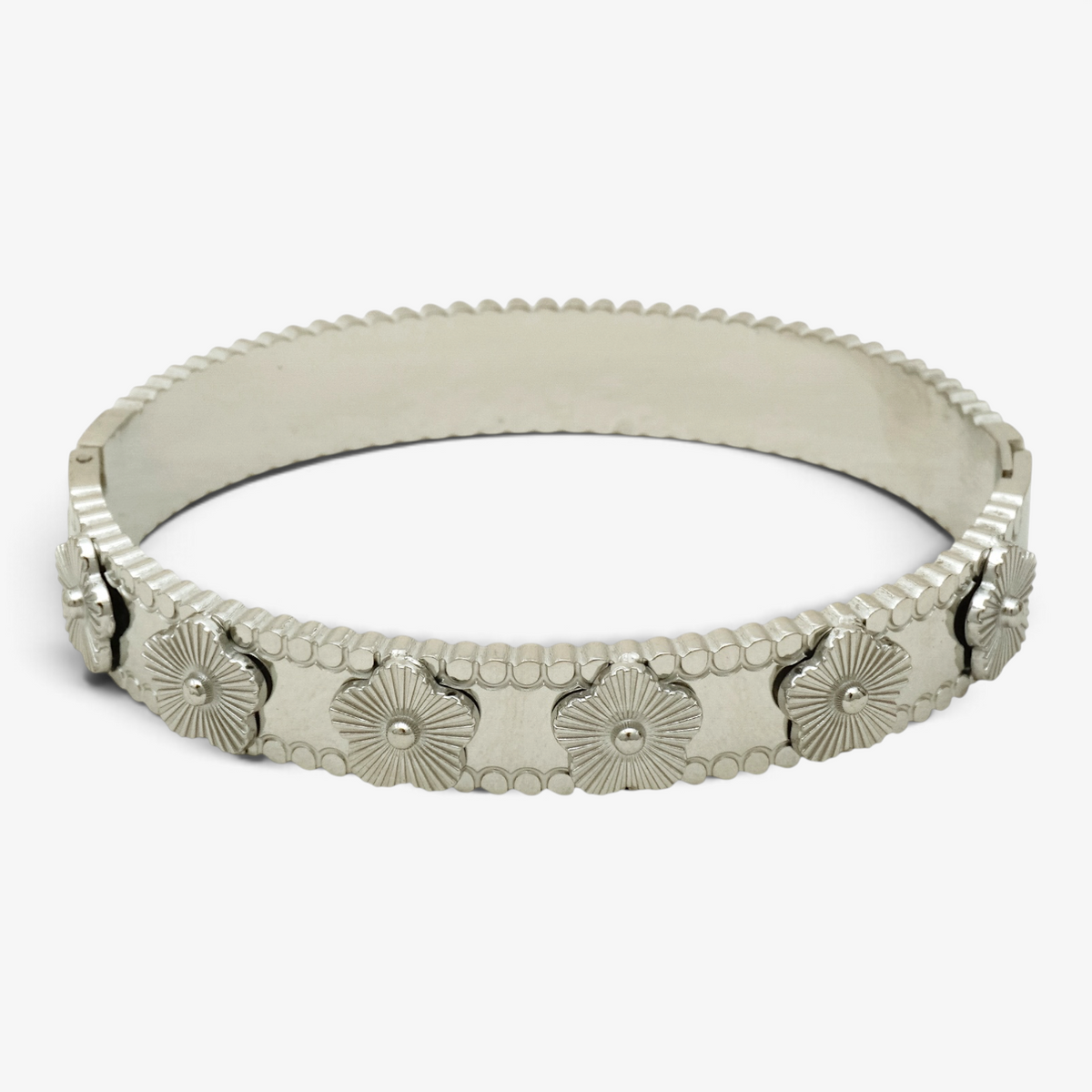 Flower Stainless Steel Bangle