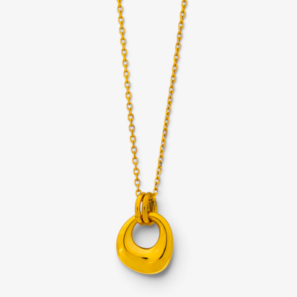 Geometric Circle Pendant Stainless Steel Necklace
